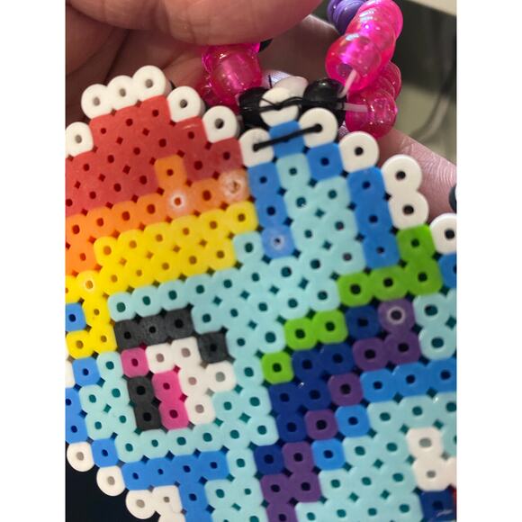 My Little Pony Rainbow Dash Double Sided Kandi Perler Necklace - Picture 5 of 7